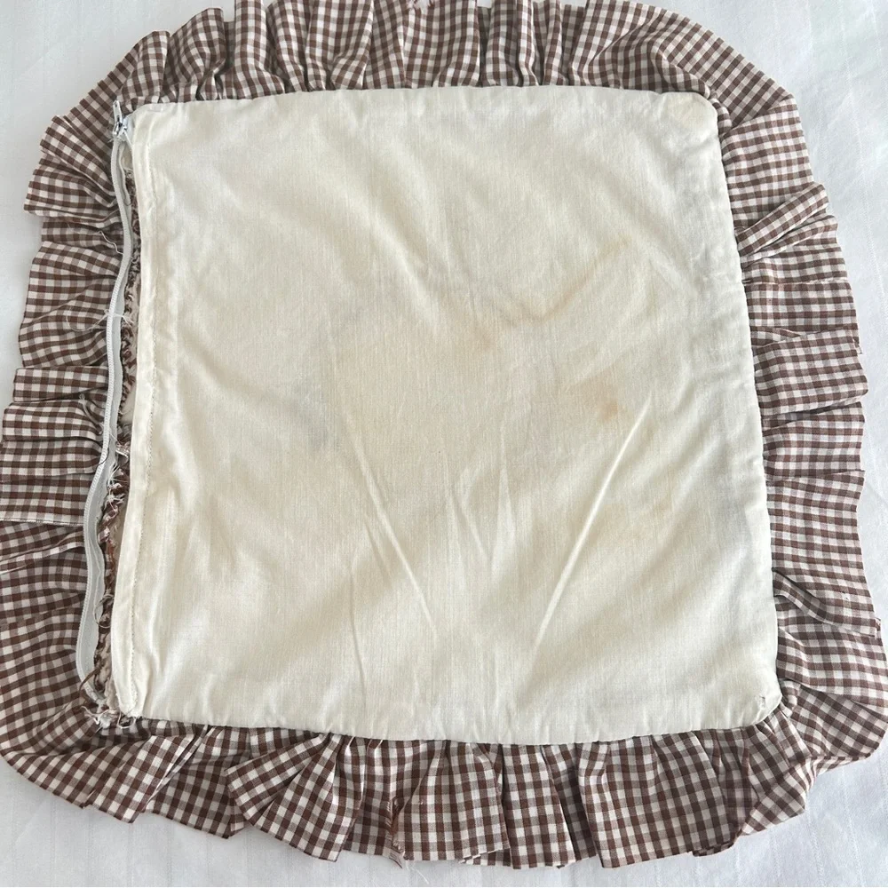 1970s Handmade Dresden Plate Quilted Pillow | Cottagecore Earth Tones